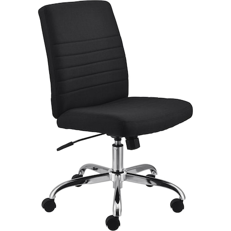 Global Industrial Armless Task Chair, Fabric, Black, Mid Back 695618BK